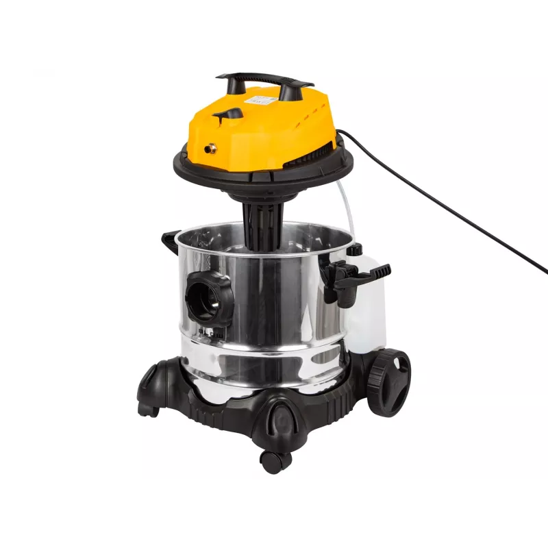 Ride-on mazgājamais putekļsūcējs BLOW WDC2300 — netīrais ūdens 25 L, tīrais ūdens 4.5 L, 1.5 m šļūtene, 6 m vads, 7.35 kg