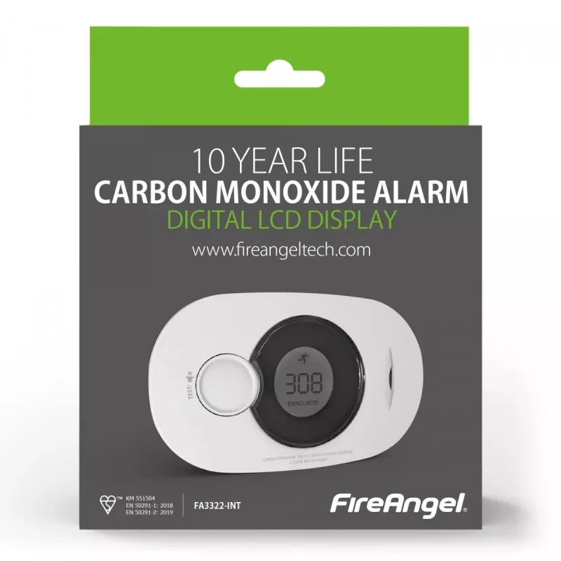 Oglekļa monoksīda detektors FireAngel FA3322 gāzes detektors (FA3322-INT)
