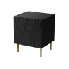 Naktsgaldiņu komplekts 2 gab. cama meble JUNGLE — 53.5×40.5×44 cm, melns matēts MDF/skaidu plātne, zelta kājas