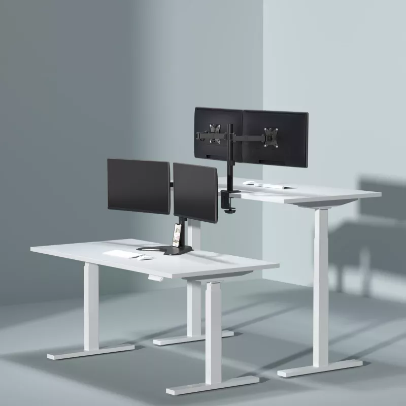 Monitora sienas stiprinājums SBOX LCD-352/2-2 13–32 collu ekrāniem, dubultā svira, 2×8 kg slodze, VESA 100×100