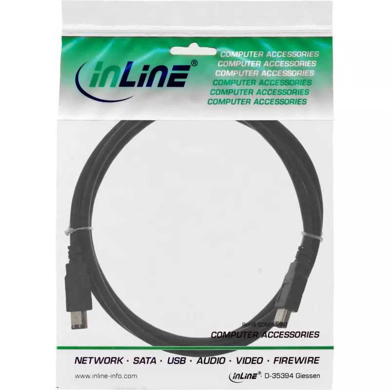InLine FireWire 400 1394 kabelis 6 kontaktu vīr. / vīr. 1 m