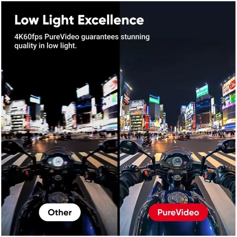 Action sports kamera Insta360 Ace Pro 2 — 50 MP, 8K Ultra HD (7680×3272), 1/1,3 collu sensors, līdz 240 kadriem/s, iebūvēts displejs, Wi‑Fi, MicroSD, 177,7 g, Melna