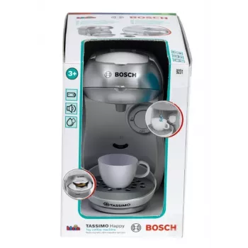 Kafijas automāts KLEIN Bosch Tassimo 9231 – rotaļu kafijas automāts, sudraba krāsā, bērnu lomu spēlei