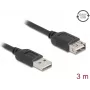 USB 2.0 kabelis DELOCK 81514 — USB A uz USB A, 3 m, melns