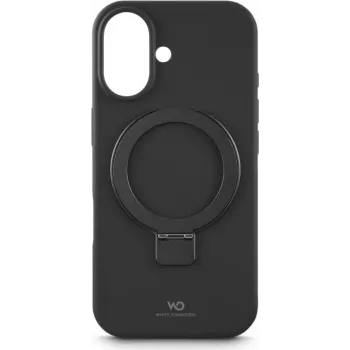 Aizsargājošs Urban Stand vāciņš, balta diamonds, Apple iPhone 17 — melns