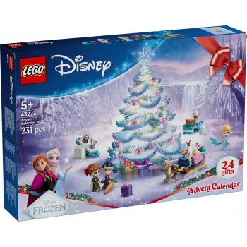 LEGO Disney Frozen Adventes kalendāra 2025 konstrukciju rotaļlieta, komplekts 43273 — 231 detaļa, 4 minifigūriņas, vecumam 5+