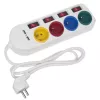 Strāvas sadalītājs MACLEAN MCE229W — 4 rozetes, 2× USB, 1,5 m kabelis, F tips, 10 A, balts