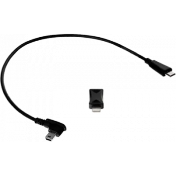 USB datu kabelis No name microUSB uz microUSB un Lightning, melns, modelis 0-07-0258-0.08_LF