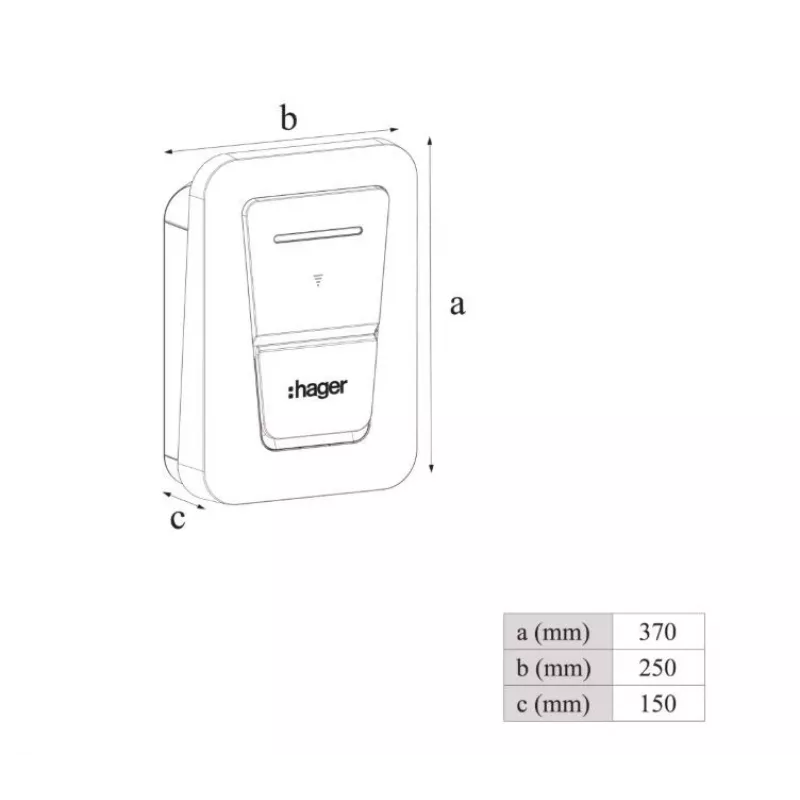 Pie sienas montējama EV uzlādes stacija Hager witty one 11 kW 3 fāžu ar 2. tipa ligzdu, RFID, Bluetooth, 4,5 m kabelis, IP55, IK10
