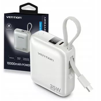 Ārējais akumulators Vention FHEN0 litija polimēru 10000 mAh 35W USB-C 1 ports Balts