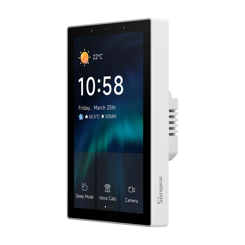 Viedais vadības panelis Sonoff NSPanel Pro — Wi‑Fi, Bluetooth, Zigbee, pie sienas stiprināms viedās mājas interfeiss