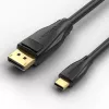 Vention USB-C uz DisplayPort 8K kabelis 2 m, USB Type-C uz DP, melns