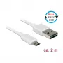 USB kabelis DeLOCK 84808 USB 2.0 2 m USB A Micro-USB B Balts