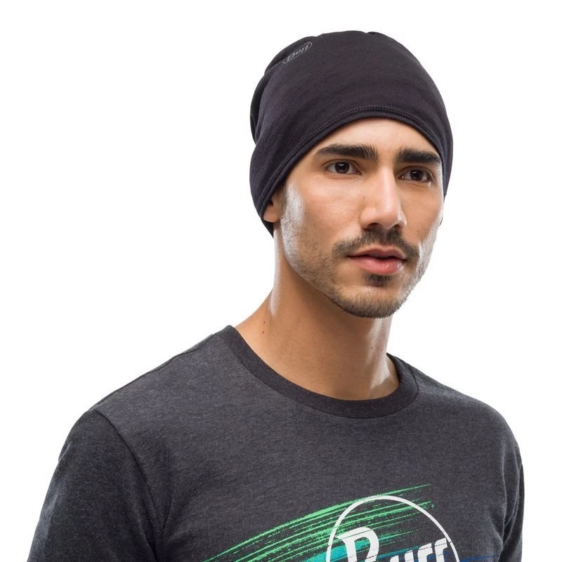 Kakla aizsargs Buff 100637 Melns Unisex Merino vilnas bezšuvju 47 g — riteņbraukšanai, pārgājieniem, trekingam