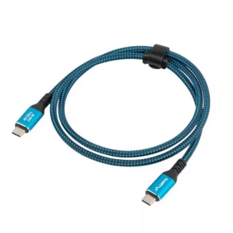 USB-C uz USB-C kabelis LANBERG CA-CMCM-45CU-0020-BK, 240 W PD, 8K@60Hz, 2,0 m