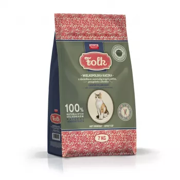 FOLK Greater Polandas stila pīle ar āboliem, paipalām un siļķi - sausā kaķu barība - 7 kg