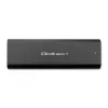 SSD korpuss QOLTEC 50312 melns vienam M.2 SATA diskam, USB Type-C (USB 2.0 / 3.2 Gen 1)