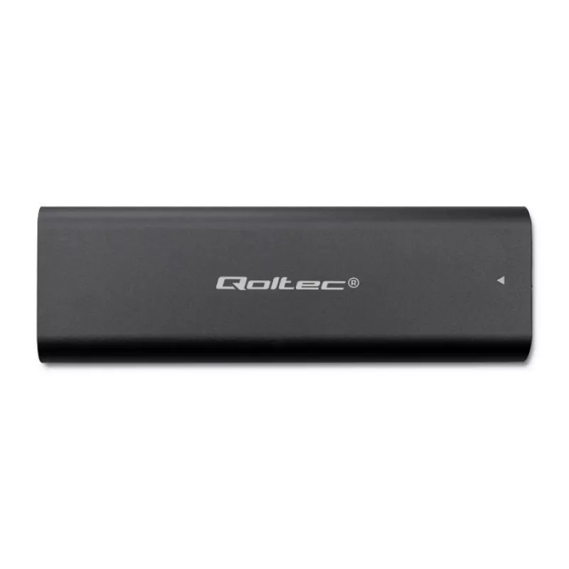 SSD korpuss QOLTEC 50312 melns vienam M.2 SATA diskam, USB Type-C (USB 2.0 / 3.2 Gen 1)