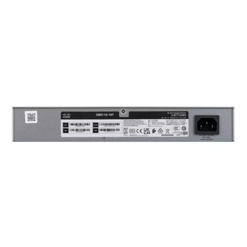 Slēdzis, Cisco CBS110 Nepārvaldāms L2 Gigabit Ethernet 16x RJ-45 (10/100/1000), 1U, 32 Gbps