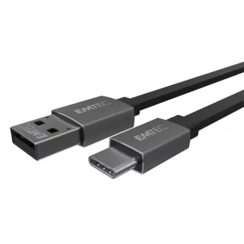 USB kabelis Emtec T700C 1,2m USB A uz USB C melns