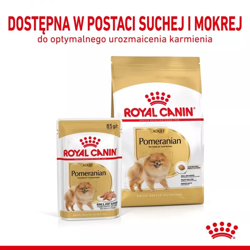 Sausā suņu barība Royal Canin Pomeranian Adult 3 kg — mazšķirnes formula pieaugušiem Pomerānijas špicam