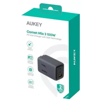 Comet Mix 3 sienas lādētājs PA-C5 3xUSB (2xUSB-C un 1xUSB-A) 100W 5A QC5.0 PD3.0 AFC PPS FCP SCP
