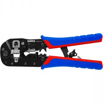 Knipex 97 51 13 kabeļu presētājs Gofrēšanas instruments Melns, Zils, Sarkans