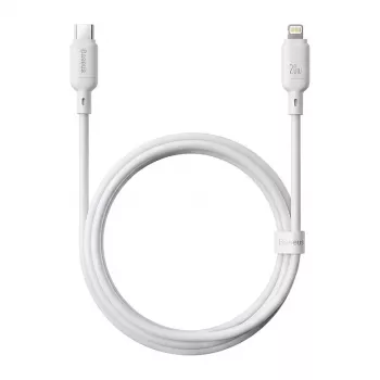 USB Type-C uz Lightning uzlādes kabelis Baseus Silky Series 20W 2m Mēness balts