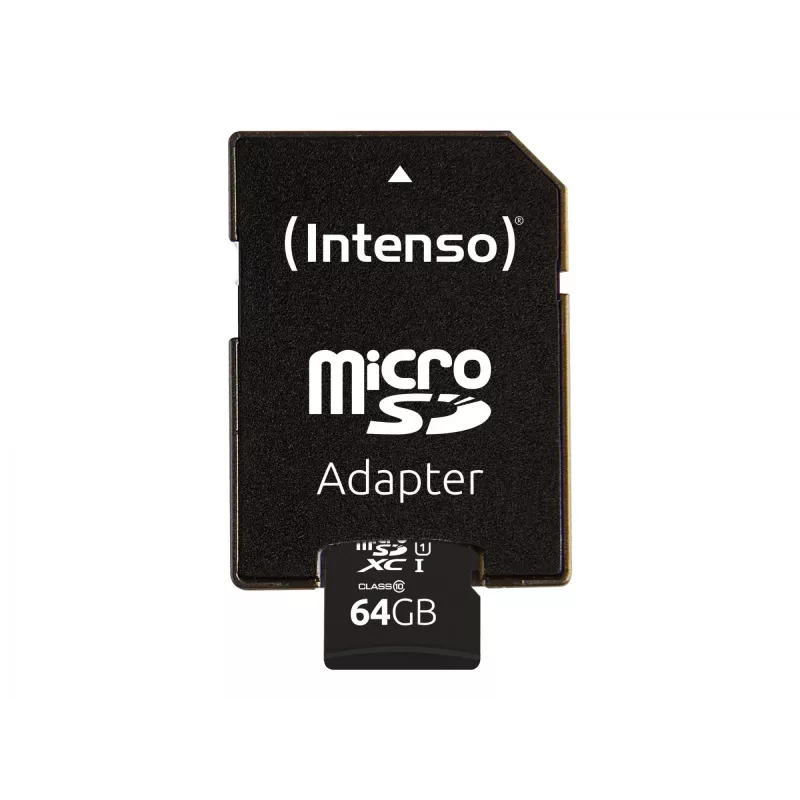 Intenso Performance - Zibatmiņas karte (microSDXC ar SD adapteri) - 64GB - UHS-I U1 / Class10 - microSDXC UHS-I (3424490)
