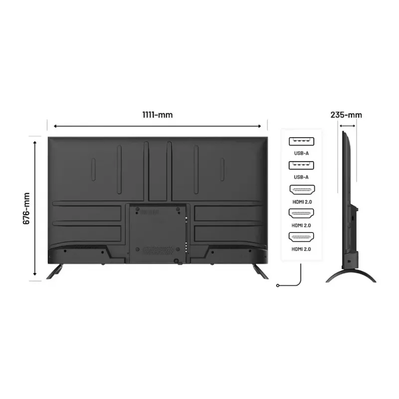 Monitors JAPANNEXT JN-IPS500UHD60F 127 cm (50 collu) 16:9 IPS UHD, energoefektivitātes klase E