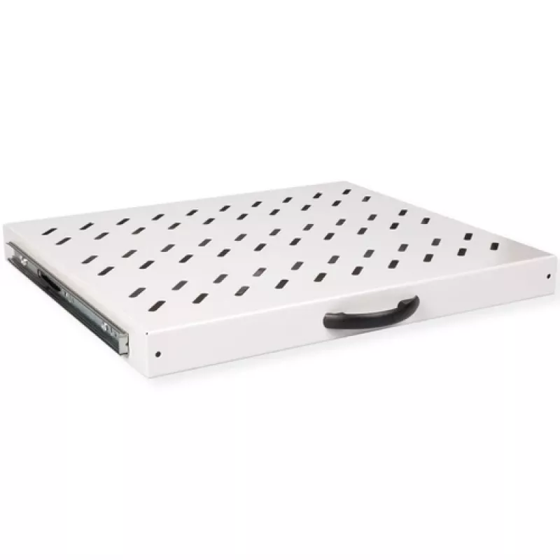 Plaukts plauktā ROLINE 26.21.0275 — 1U izvelkamais 25 kg, 35 cm dziļums, pelēks