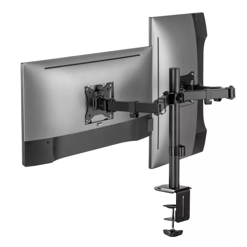 Monitora sienas stiprinājums SBOX LCD-352/2-2 13–32 collu ekrāniem, dubultā svira, 2×8 kg slodze, VESA 100×100