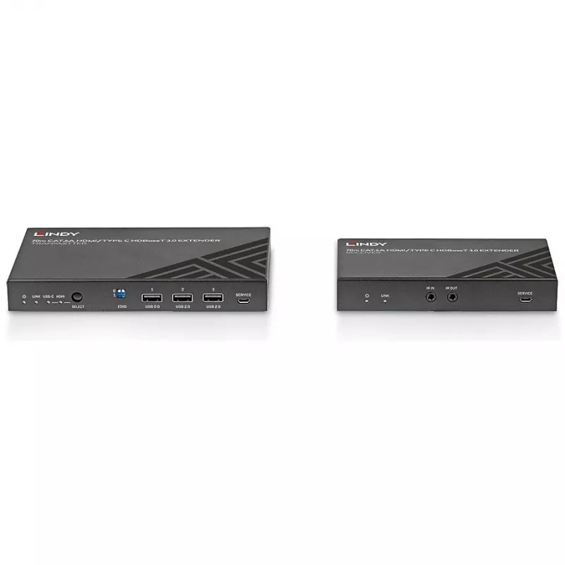 Lindy 70m Cat.6A HDMI 4K60 & Type C HDBaseT 3.0 KVM paplašinātājs