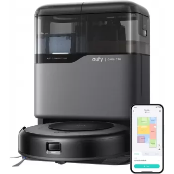 Anker Eufy | Robotu putekļsūcējs ar visu vienā staciju | Omni C20 | Slapjā&Sausā tīrīšana | 7000 Pa | Pelēks