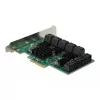 DeLOCK 16 port SATA PCI Express x4 karte 6 Gbit/s zaļa pelēka