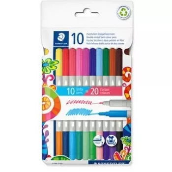 Staedtler 3280 C10 Twin Color divpusējo flomāsteru komplekts (10 gab.)