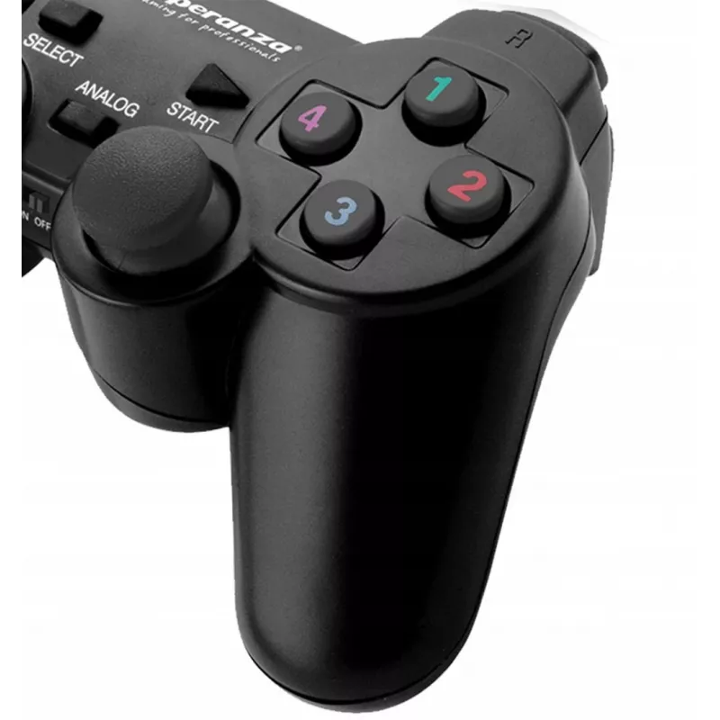 Esperanza EGG108K spēļu kontrolieris, melns, USB 2.0, spēļu pults, analogais / ciparu, PC, PlayStation 3
