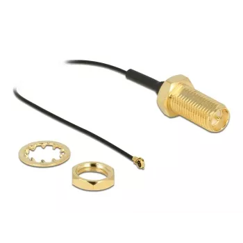 Antenas kabelis DeLOCK RP-SMA ligzda starpsienas montāžai – I-PEX MHF 4 spraudnis 0.81 35 cm