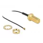 Antenas kabelis DeLOCK RP-SMA ligzda starpsienas montāžai – I-PEX MHF 4 spraudnis 0.81 35 cm