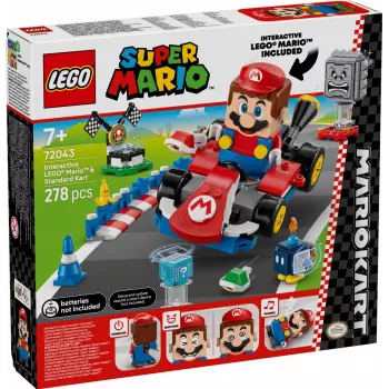 LEGO konstruktors 72043 Super Mario interaktīvais Mario Karts ar standarta kartingu