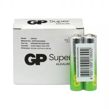 Sārmaina AAA baterijas GP Battery SUPER 1.5V — 10 gab. iepakojumā