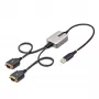 StarTech.com 60 cm 2 portu USB–seriālā adaptera kabelis, maināmas DB9 skrūves/uzgriežņi, COM saglabāšana, USB-A uz DB9 RS232, FTDI, 4. līmeņa ESD aizsardzība, Windows/macOS/ChromeOS/Linux – izturīga TPE konstrukcija