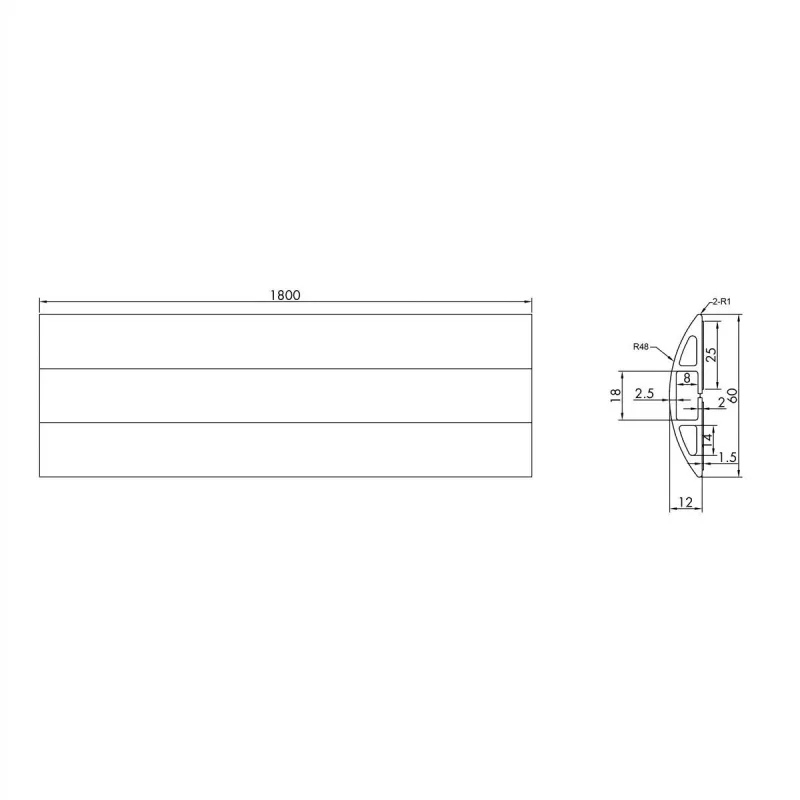 ROLINE kabeļu kanāls TPE Flex, 60 mm, melns, 1,8 m (19.08.3105)