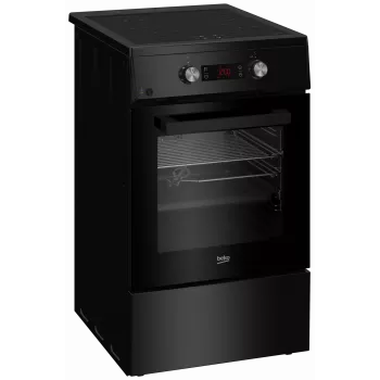Indukcijas plīts ar elektrisko cepeškrāsni Beko FSM59305BDT, 60 L, 50 cm platums, melna, A energoefektivitātes klase, 4 zonu indukcijas plīts virsma ar jaudas pastiprināšanu