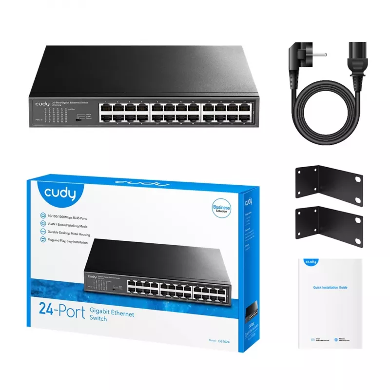 Cudy GS1024 tīkla slēdzis Gigabit Ethernet (10/100/1000) Melns