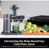 NINJA Aukstās preses sulu spiede | Neverclog JC151EU | Tips Aukstās preses sulu spiede | Pelēka | 150 W | Ātrumu skaits 1