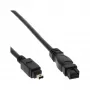 FireWire 400 uz 800 kabelis InLine 34901 1m vīriešu/vīriešu melns