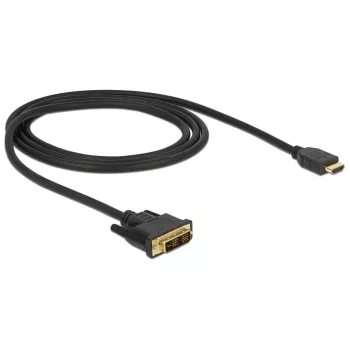 Video kabeļa adapteris DeLOCK 85582 1 m HDMI Type A DVI-D Melns