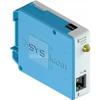 Mobilā tīkla maršrutētājs INSYS icom MIRO-L100 — ātrs Ethernet 10/100 Mb/s, ārējā antena, līdzstrāvas barošana, stiprinājums pie sienas