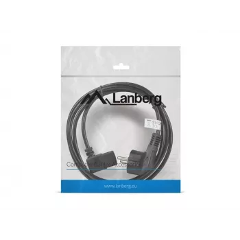Strāvas kabelis LANBERG CA-C13C-12CC-0018-BK, 2 m, C13 savienotājs uz CEE7/7, melns, leņķveida C13